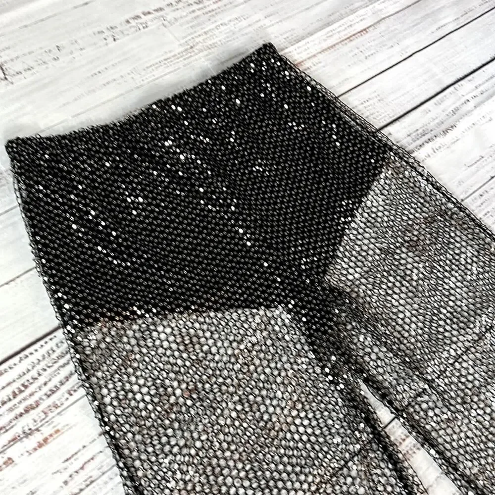 NEW! Free People Lights Up Mesh Wide-Leg Pants size Large